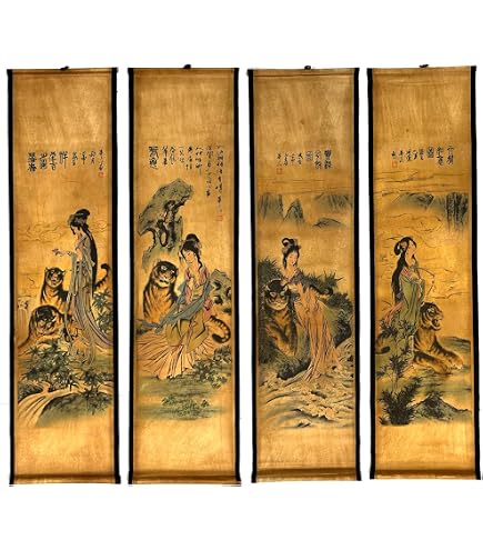 Amazon.com: Xu Beihong (徐悲鸿) - 中國絲綢捲軸畫- 奔馳馬(奔馬)複製